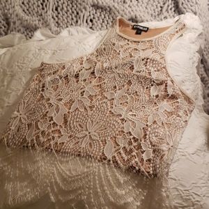EXPRESS lace high neck tank